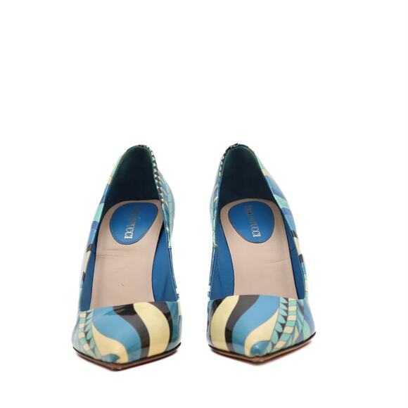 Emilio Pucci Patent Leather Abstract Printed Pumps Size 39 EU - Picture 3 of 12